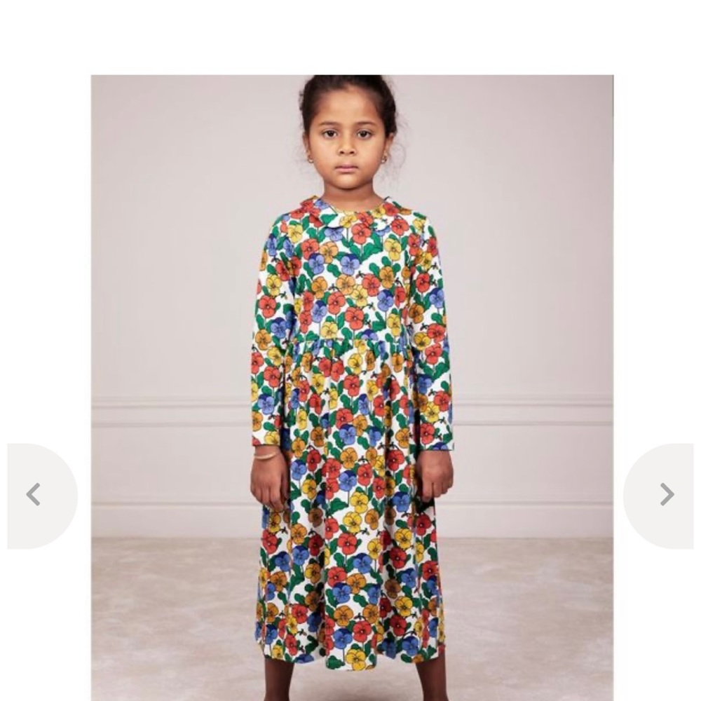 Mini Rodini violas floral organic dress- Rare find